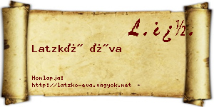 Latzkó Éva névjegykártya
